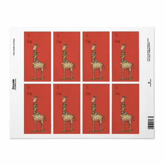 Cleo Giraffe-Weihnachtsgeschenksiegel (Vorne)