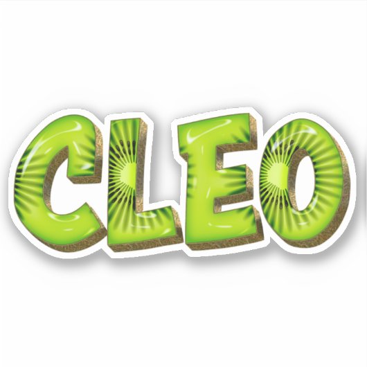 Cleo Name Kiwi Design Aufkleber Sticker (Vorderseite)