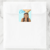 Cleo Quadratischer Aufkleber (Tasche)