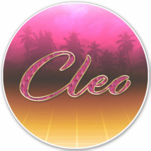 Cleo Vorname Name golden pink Aufkleber Sticker