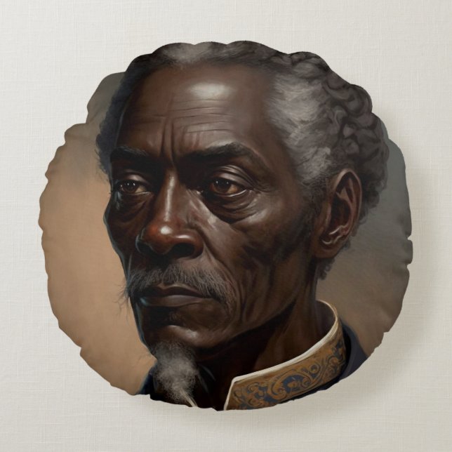 Cleon Porträt Gemälde Rundes Kissen (Vorderseite)