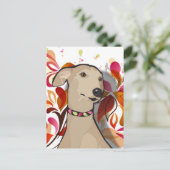 Cleopatra das Greyhound Graphic Portrait Postkarte (Stehend Vorderseite)