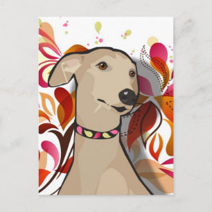 Cleopatra das Greyhound Graphic Portrait Postkarte