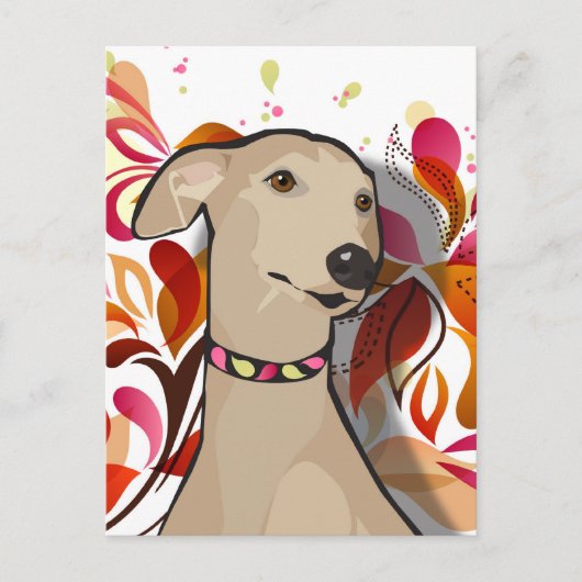 Cleopatra das Greyhound Graphic Portrait Postkarte (Vorderseite)