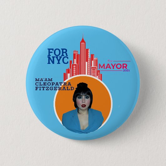 Cleopatra Fitzgerald für NYC Mayor 2021 Button (Vorderseite)