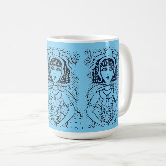 CLEOPATRA OCTOPUS MERMAID, FANTASY GOTH SIREN KAFFEETASSE (VorderseiteRechts)