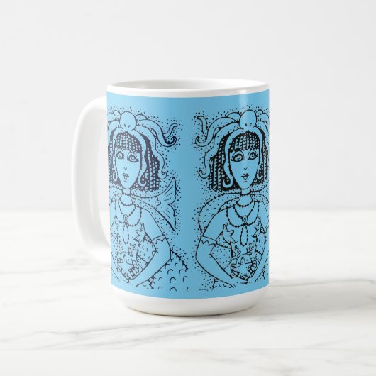 CLEOPATRA OCTOPUS MERMAID, FANTASY GOTH SIREN KAFFEETASSE (Vorderseite Links)