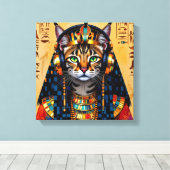 CLEOPATRA QUEEN OF THE NILE-SERVAL CAT 2 LEINWANDDRUCK (Insitu (Holzboden))