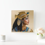 "Cleopatra VII's Realism: A Portrait" Quadratische Wanduhr (Zuhause)