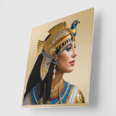 "Cleopatra VII's Realism: A Portrait" Quadratische Wanduhr (Winkel)