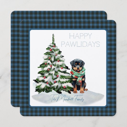Clergy Ancient Tartan Happy Pawlidays Dog (Vorne/Hinten)