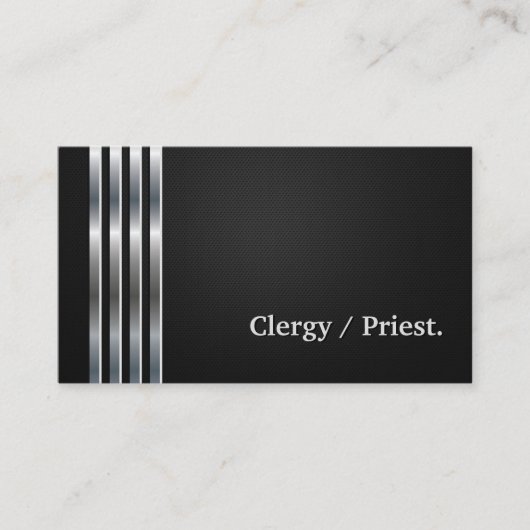 Clergy / Priest Beruflich Black Silver Visitenkarte (Vorderseite)