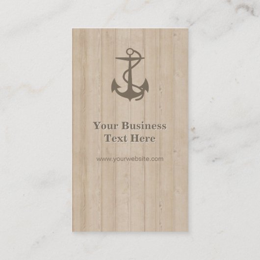 Clergy / Priest - Nautical Anchor Wood Visitenkarte (Rückseite)