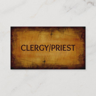 Clergy Priest Wood Grain Business Card Visitenkarte