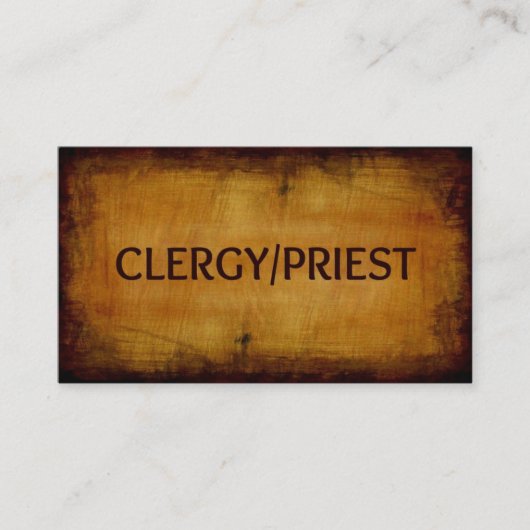 Clergy Priest Wood Grain Business Card Visitenkarte (Vorderseite)