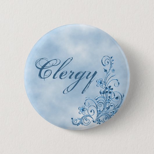Clergy Round Button: Sky Blue Elegance Button (Vorderseite)