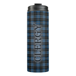 Clergy Tartan mit Nachname Thermosbecher