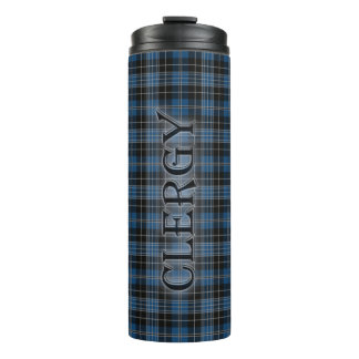 Clergy Tartan mit Nachname Thermosbecher