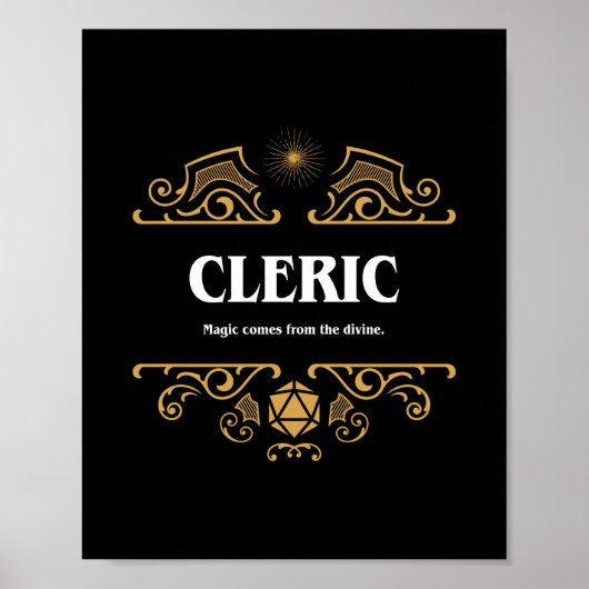 Cleric Class Tabletop RPG Gaming Poster (Vorne)