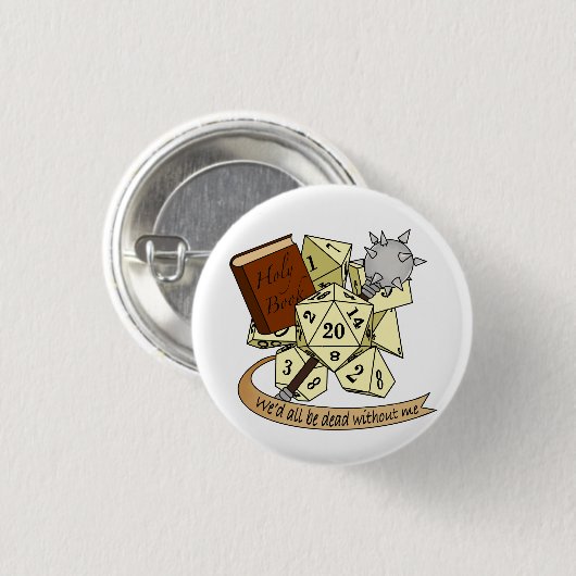 Cleric Dice Design Button (Vorne & Hinten)