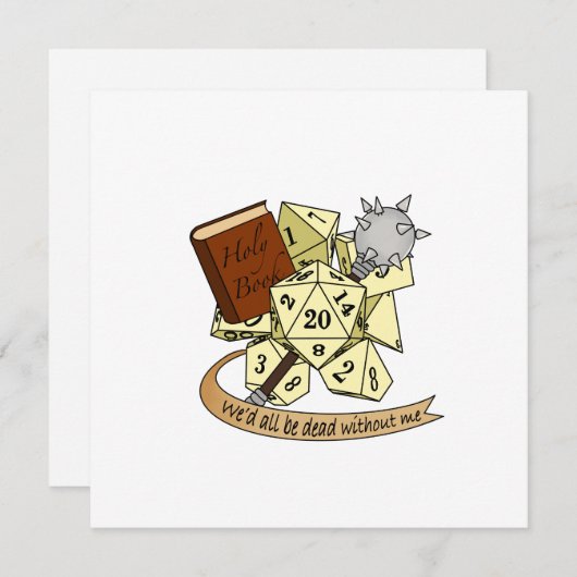 Cleric Dice Design Feiertagskarte (Vorne/Hinten)