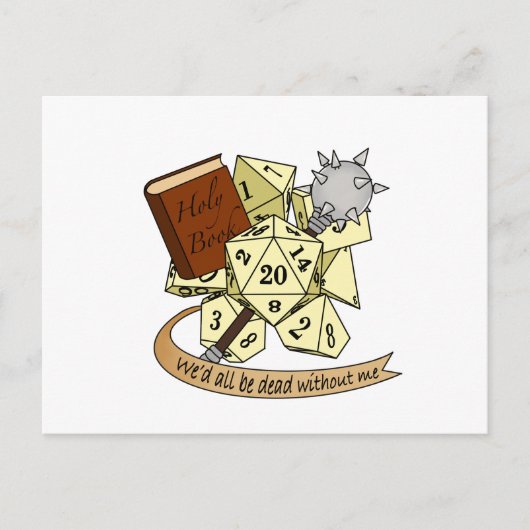 Cleric Dice Design Feiertagspostkarte (Vorderseite)