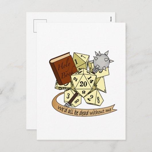 Cleric Dice Design Feiertagspostkarte (Vorne/Hinten)