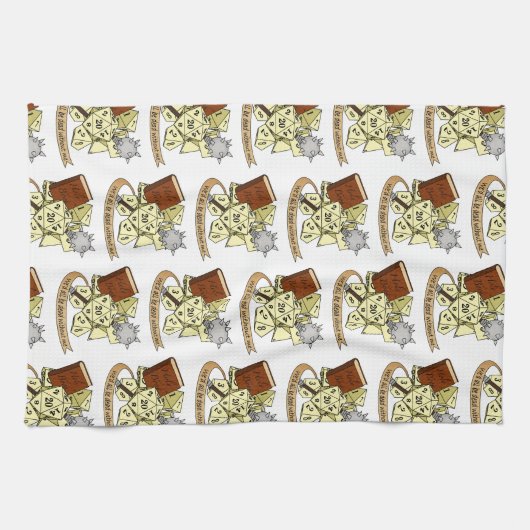 Cleric Dice Design Geschirrtuch (Horizontal)