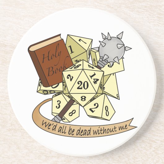 Cleric Dice Design Getränkeuntersetzer (Vorne)