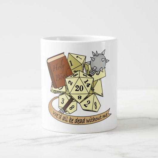 Cleric Dice Design Jumbo-Tasse (Vorderseite)