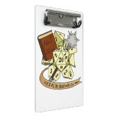 Cleric Dice Design Mini Klemmbrett (Schrägansicht)