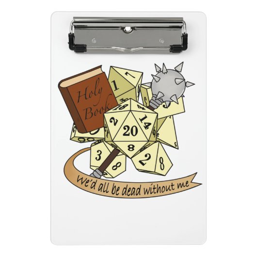 Cleric Dice Design Mini Klemmbrett (Vorderseite)