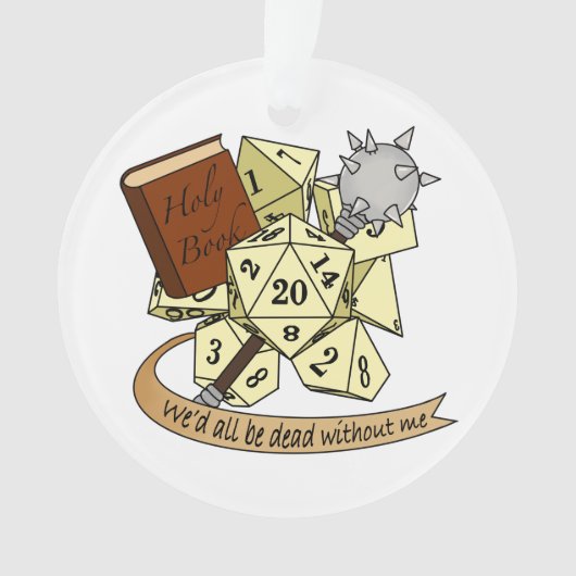 Cleric Dice Design Ornament (Vorderseite)