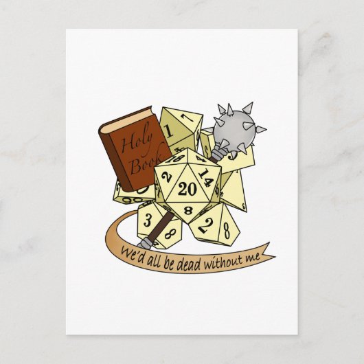 Cleric Dice Design Postkarte (Vorderseite)