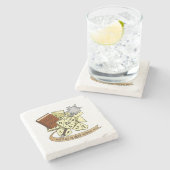 Cleric Dice Design Steinuntersetzer (Seitenansicht)