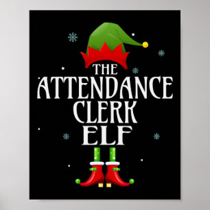 Clerk Elf Xmas Matching Family Group Poster