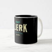 Clerk Funny Job Title Professionals Zweifarbige Tasse (VorderseiteRechts)