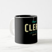 Clerk Funny Job Title Professionals Zweifarbige Tasse (Vorderseite Links)