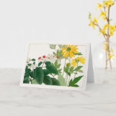 Clerodendrum thomsoniae, Rudbeckia, Tanigami Konan Karte (Gelbe Blume)