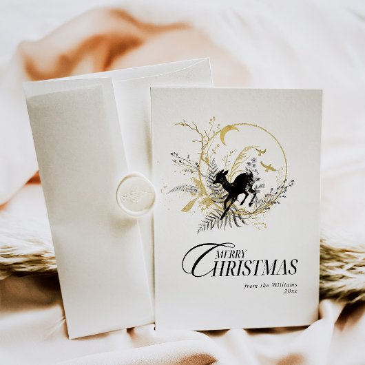 Clessic Floral Deer Custom Foto Weihnachten