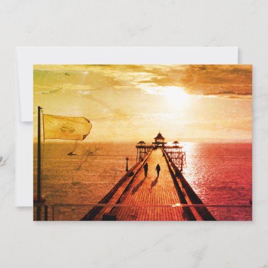 Clevedon Pier Red Sunset, Somerset, UK - Flachkart (Vorderseite)