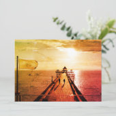 Clevedon Pier Red Sunset, Somerset, UK - Flachkart (Stehend Vorderseite)