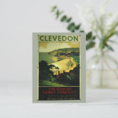 Clevedon Vintages Werbeplakat Postkarte (Stehend Vorderseite)