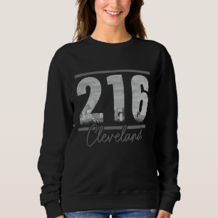 Cleveland 216 Area Code Skyline Ohio Vintag Sweatshirt