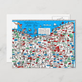 Cleveland Akron Kanton Retro 1966 cartoon postcard Postkarte (Vorne/Hinten)