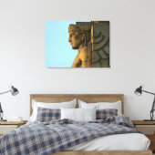 Cleveland B/W Art Deco Wrapped Canvas Leinwanddruck (Insitu (Schlafzimmer))