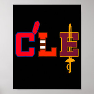 Cleveland Baseballschläger Vintage Ohio Cle Retro  Poster