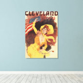 Cleveland Bicycles American Girl in Gelb Leinwanddruck (Insitu (Holzboden))