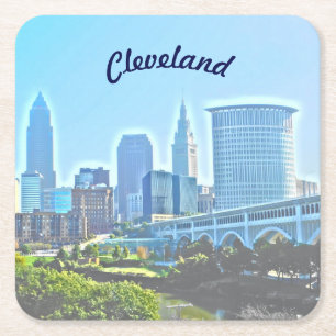 Cleveland Blue Morning Paper Untersetzer