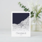 Cleveland City Map Postkarte (Stehend Vorderseite)